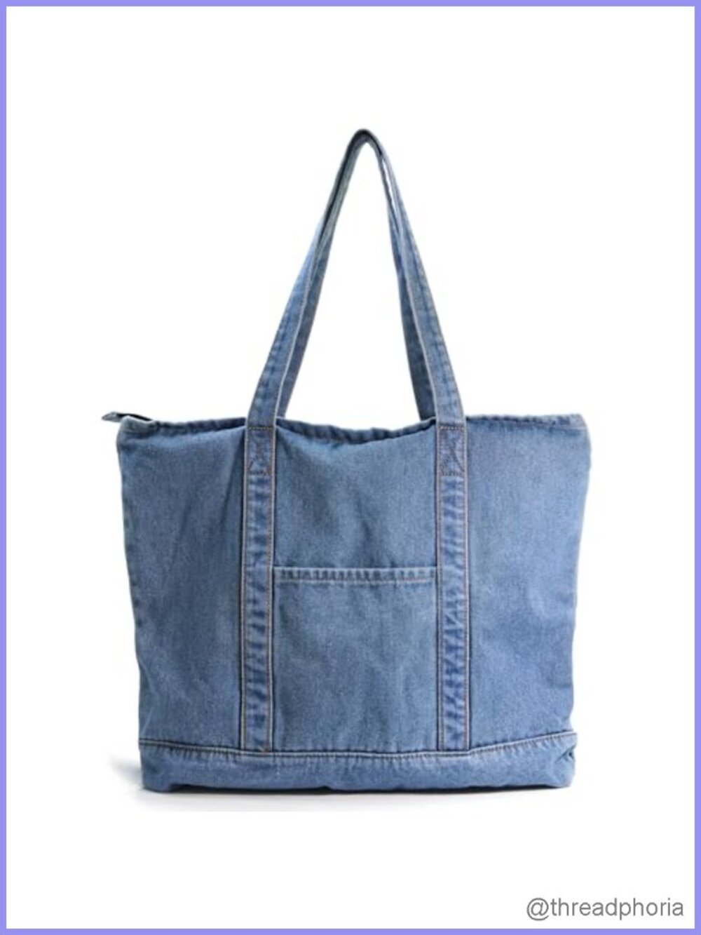 Light Weight Soft Denim Tote Unisex Shopper Shoulder Handbag